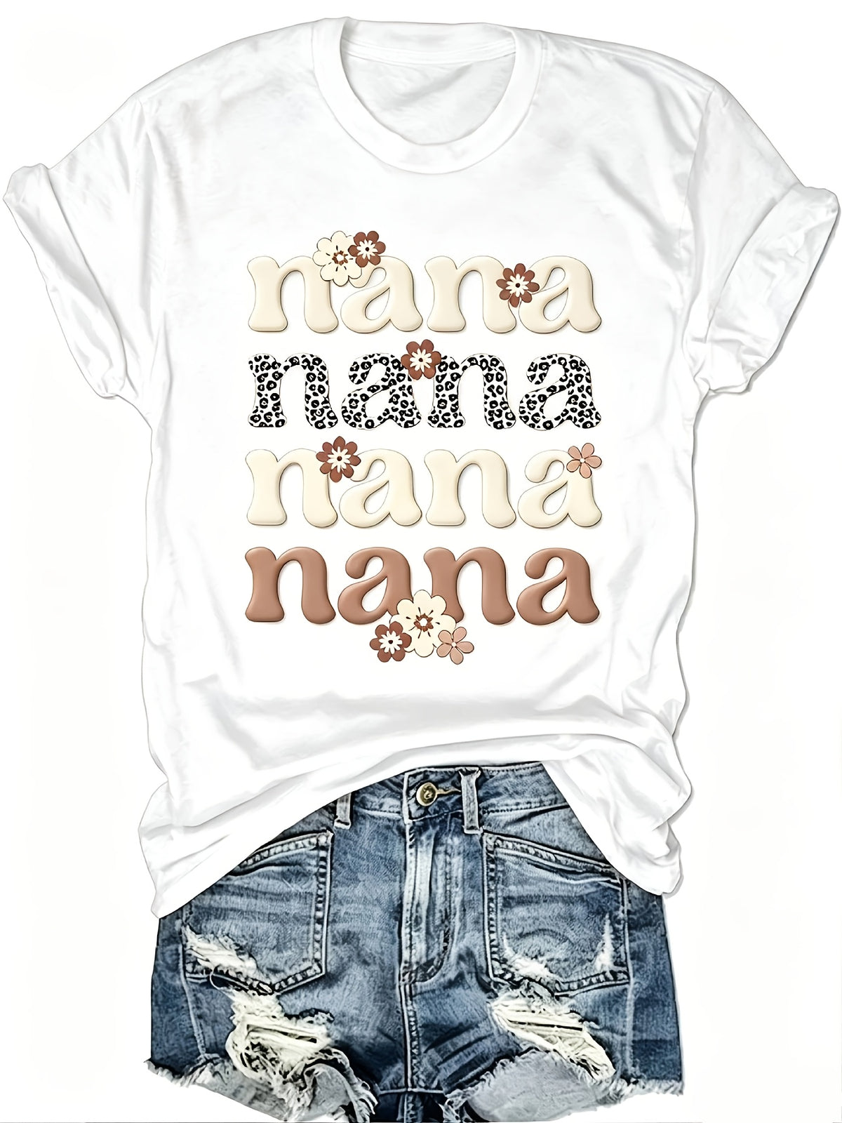 Women'S Nana T-Shirt - Dark Gray Grandma Gift Top, Soft Casual Short Sleeve Shirt with Nana/Grandma Print, Machine Washable Birthday & Mother'S Day Present, Comfortable Daily Wear for All-Season Round Neck Blouse