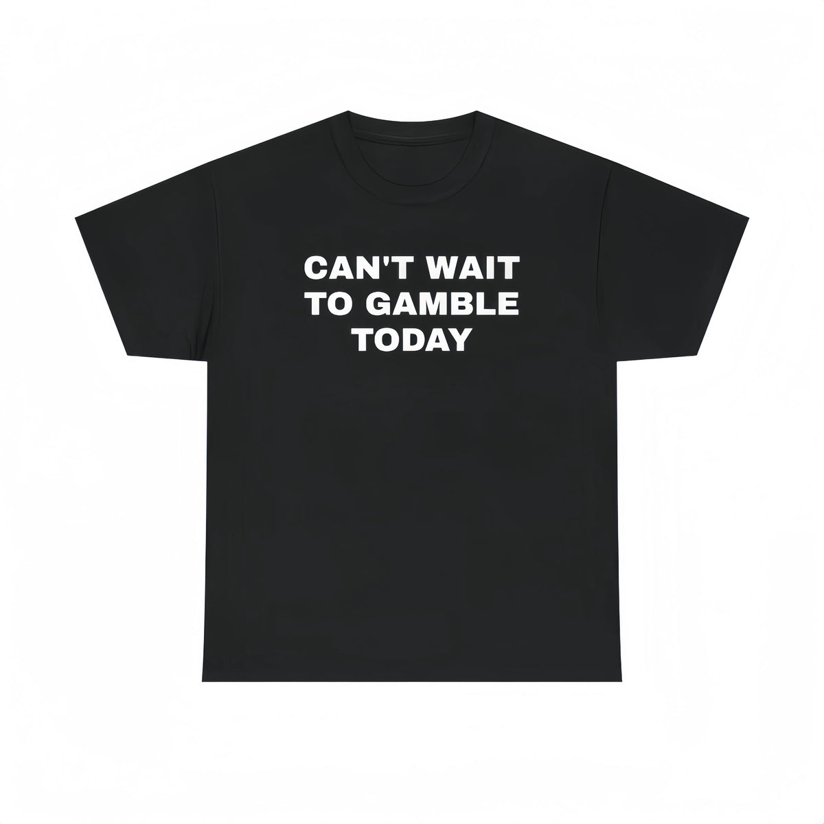 Men's Oversized Heavy Cotton Graphic Tee - Short-Sleeve Print Tops with Funny "Can't Wait To Gamble Today" Design - Casino, Poker - Mens Gifts for Boyfriend - Street Style Summer Outdoor Wear