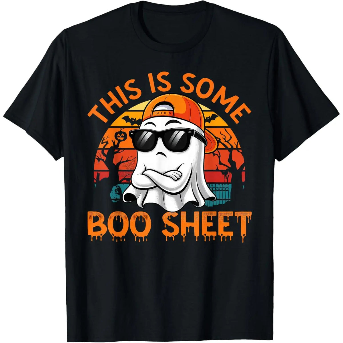Funny Halloween This is Some Boo Sheet Ghost Retro Men Boys T-Shirt