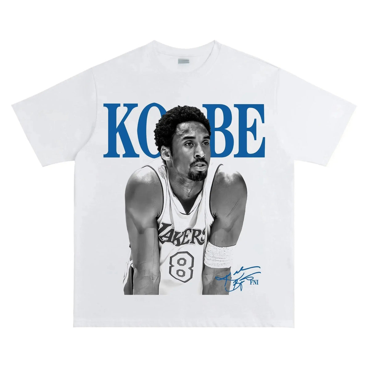 Men's Unisex Kobe Bryant Graphic Print Short-Sleeve Crew Neck T-Shirt, Fashion Vintage Basketball Retro Tee, Breathable Fabric, White/Blue Options, 67 Christian Clothing, Soulja Boy Outfit, Gorlock Destroyer, Silverfish Clothes
