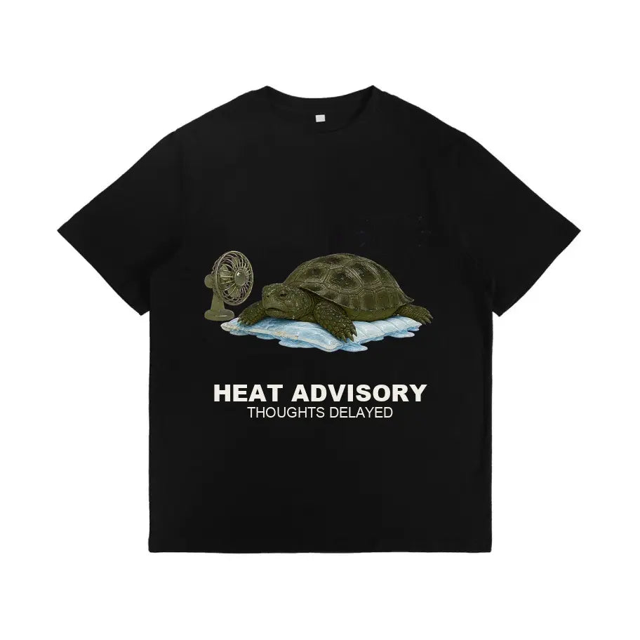 Men's Cotton Slow Motion Turtle Graphic T-Shirt - Casual Retro Fashion Streetwear Top, Round Neck Short-Sleeve, Cargo-Inspired Sporty Chic Men's Clothing, Easy to Pair with Joggers, Boyfriend Gifts