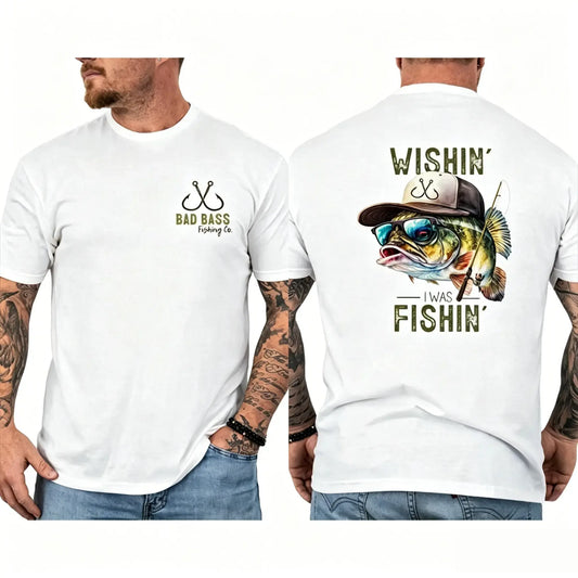 Men's Oversize Graphic T-Shirt, Lightweight Cotton Menswear Tee with Funny Fishing Print - Short-Sleeve Outdoor Birthday Gift, Casual Round Neck, Soft Foldable Fabric, Unisex S-3XL, Affordable Basic Tops,sohochic