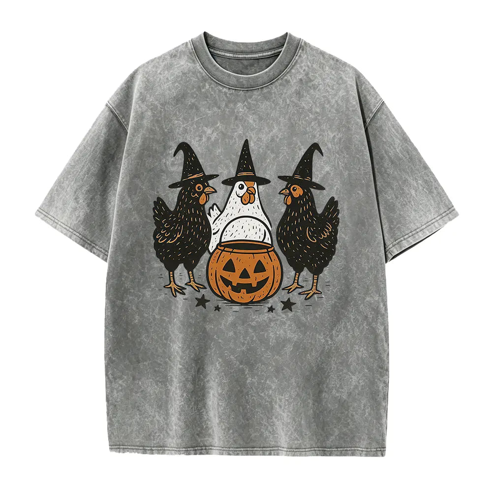 Chicken Witches Funny Halloween Tshirt, Funny Women Halloween Gift, Funny Halloween Tee
