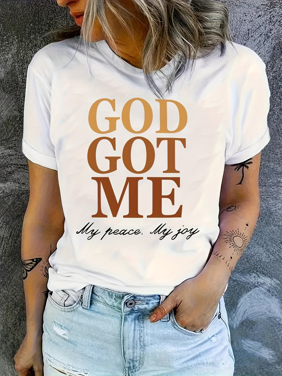God Happy Print T-Shirt