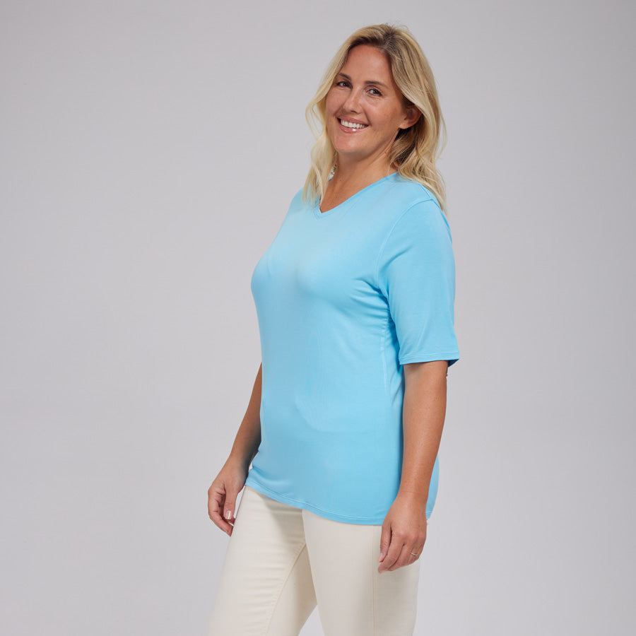 Womens Everyday Short Sleeve V-Neck Tee