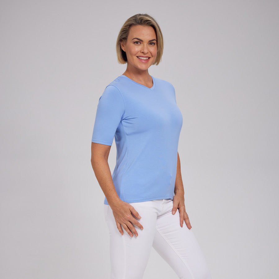 Womens Everyday Short Sleeve V-Neck Tee