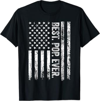 Best Pop Ever Vintage American US Flag Father's Day T-Shirt