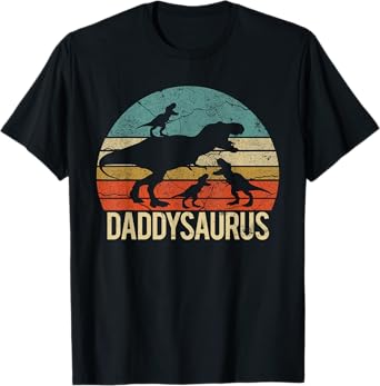 Daddy Dinosaur Daddysaurus 3 three Kids xmas christmas Gift T-Shirt