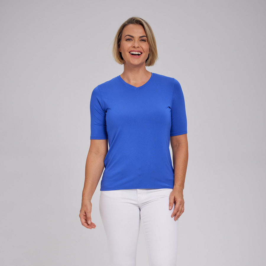 Womens Everyday Short Sleeve V-Neck Tee