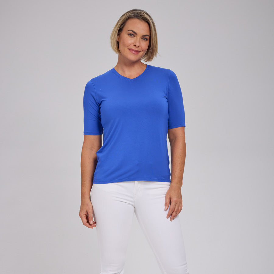 Womens Everyday Short Sleeve V-Neck Tee