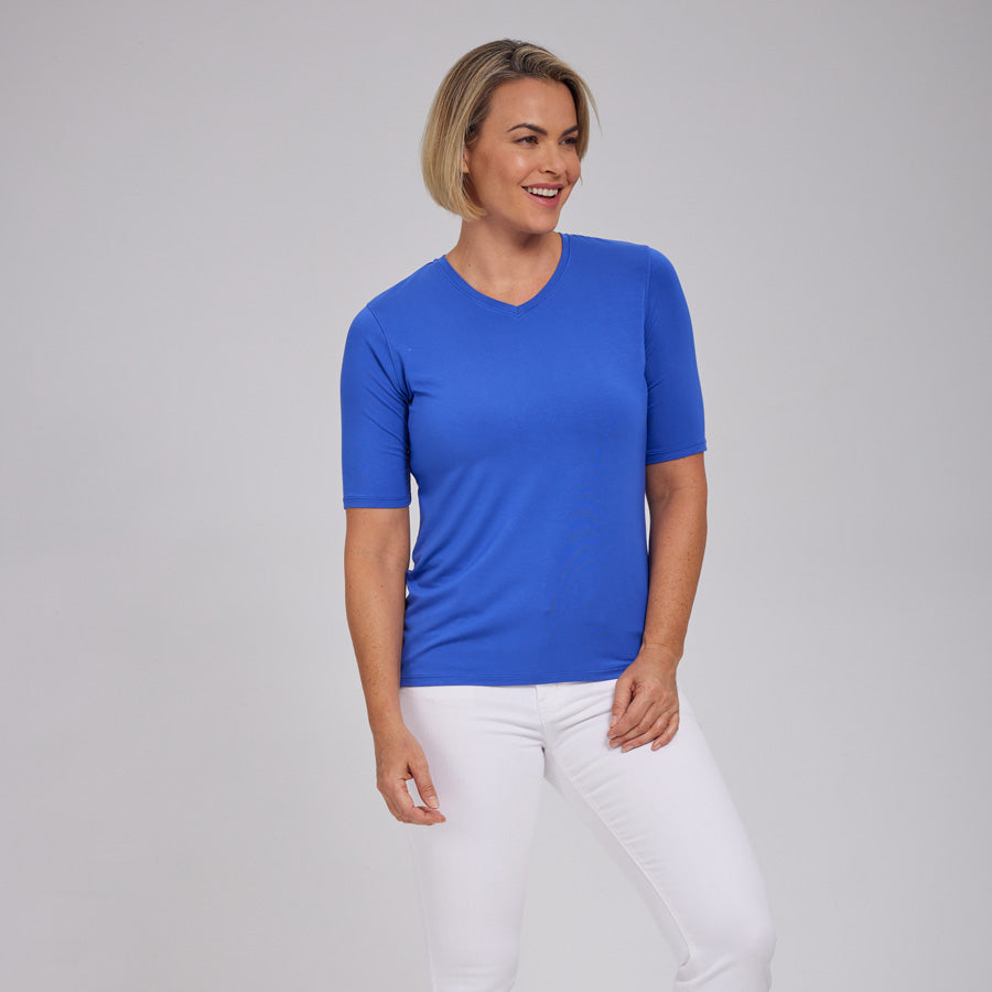 Womens Everyday Short Sleeve V-Neck Tee