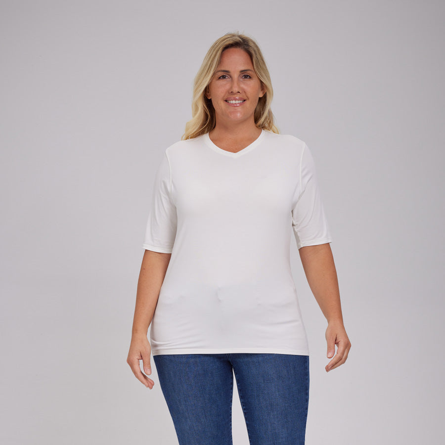 Womens Everyday Short Sleeve V-Neck Tee