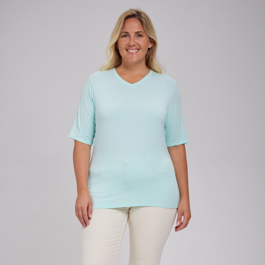 Womens Everyday Short Sleeve V-Neck Tee