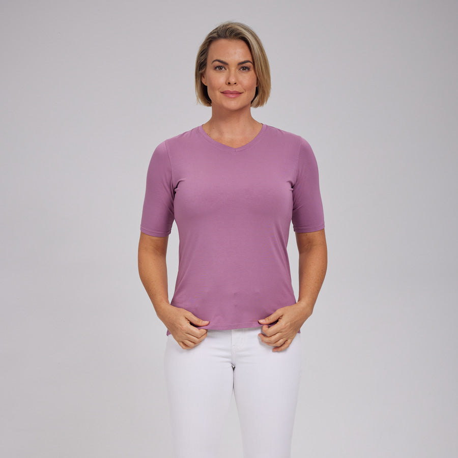 Womens Everyday Short Sleeve V-Neck Tee