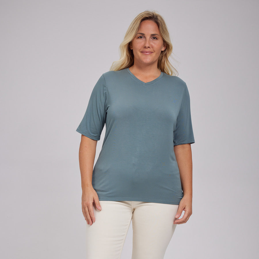 Womens Everyday Short Sleeve V-Neck Tee