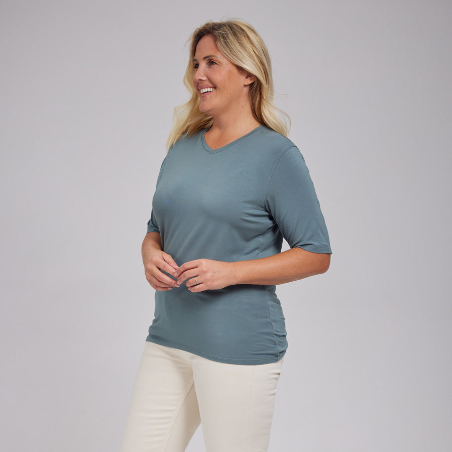 Womens Everyday Short Sleeve V-Neck Tee