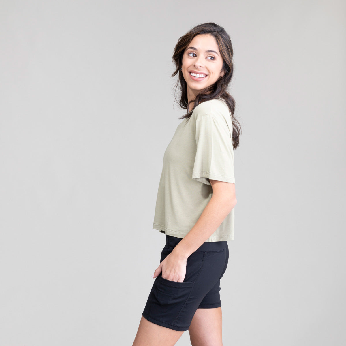 Womens Seaside Crew Croptop UPF50+