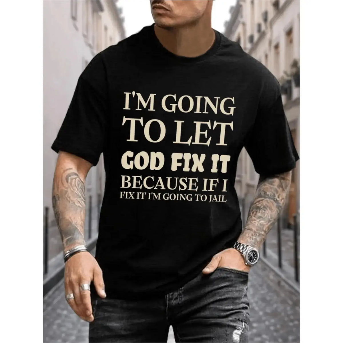 Women's Crew Neck Short-Sleeve Graphic Print Cotton T-Shirt - Streetwear Casual Summer Top, Lightweight Breathable Relaxed-Fit Black with White Lettering (Also for Men),sohochic