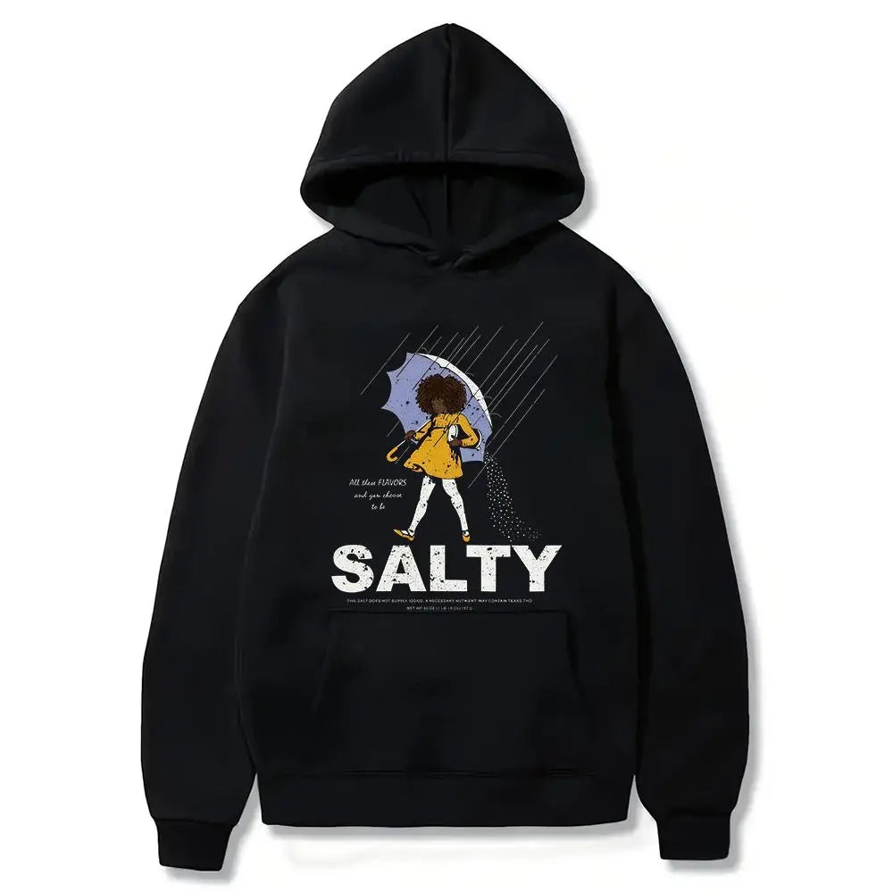 Black Salty girl with umbrella T-Shirt | Rainy day| Sarcastic Funny Shirt| Women's Vintage Tee| African American| Gift For Black Women