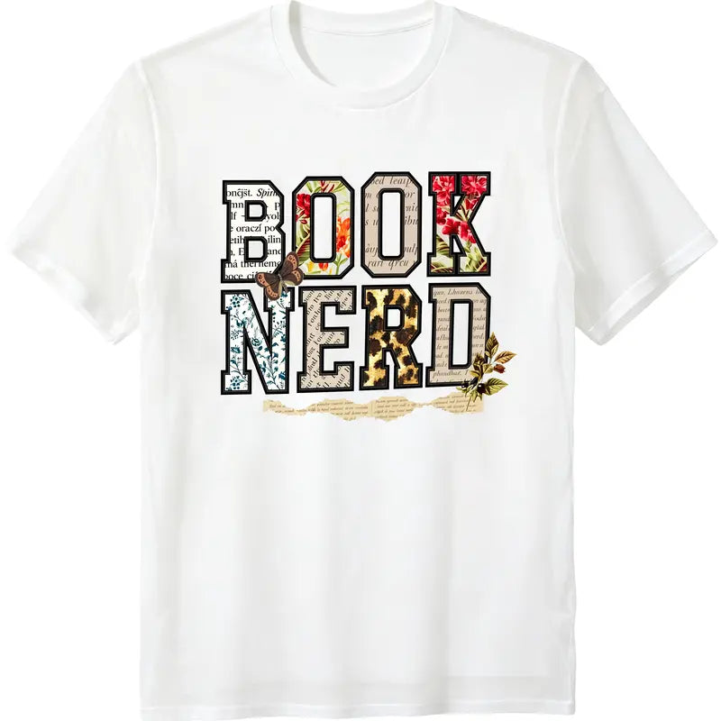 Book Nerd PRINTED Vintage T-shirt Retro Bookish Trendy Lover Retro Tee Trendy For Booktok Librarian Gift Idea Bookish Casual Short Sleeve Crew Neck Top book lover reading shirt booktok outfit literary apparel vintage reading tee reader clothing