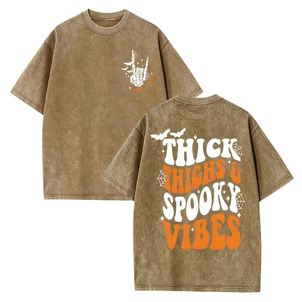Thick Thighs and Spooky Vibes, Halloween, Spooky Season, Retro Halloween Funny Halloween Cut File for Cricut Digital