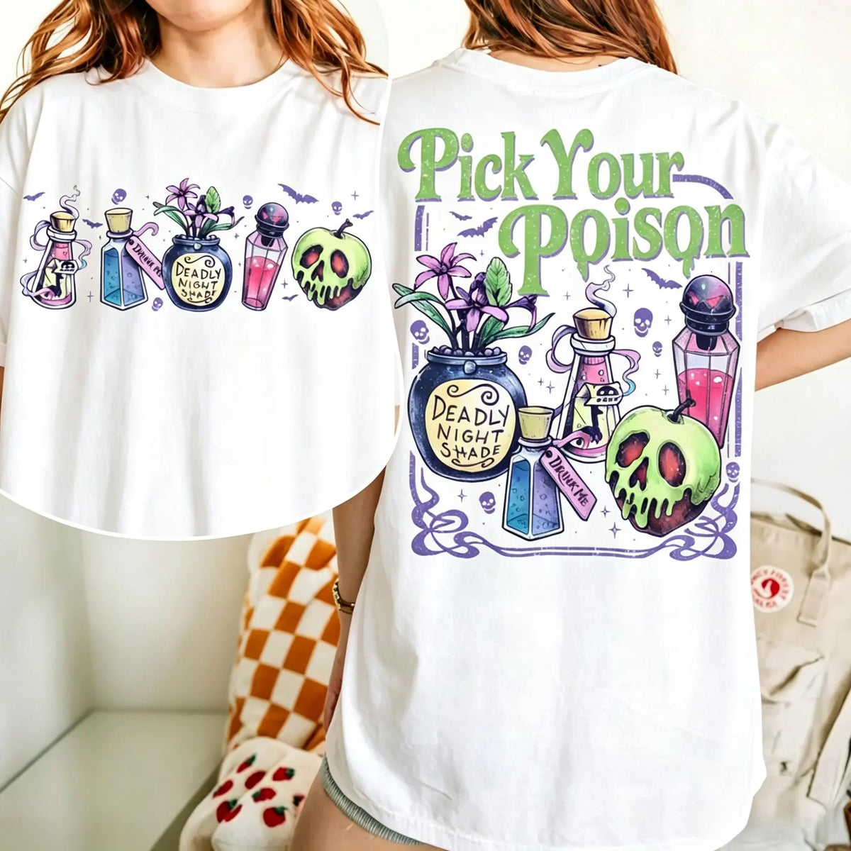 Adults' Well-Fitted Halloween Villain Theme Graphic T-Shirt - Spooky 2-Sided Print, Soft Breathable Fabric, Round Neck, Casual Sports Top, Beach/Trip Wear, Hand Wash Ok, Multi-Size (Sports & Outdoor Clothing)