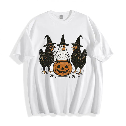 Chicken Witches Funny Halloween Tshirt, Funny Women Halloween Gift, Funny Halloween Tee