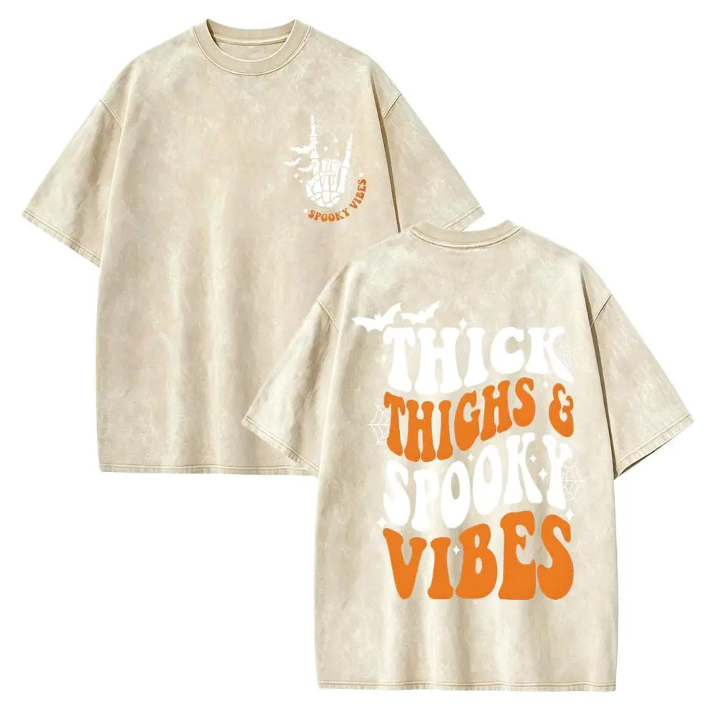 Thick Thighs and Spooky Vibes, Halloween, Spooky Season, Retro Halloween Funny Halloween Cut File for Cricut Digital
