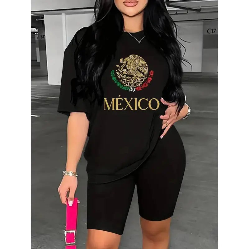 Men's 100% Cotton Short Sleeve Tshirt - America Cup Mexico Printed, Stretchy Breathable Durable Fabric, Tailored Cut Soft Casual Menswear Top for Business Office, All Seasons Clothing