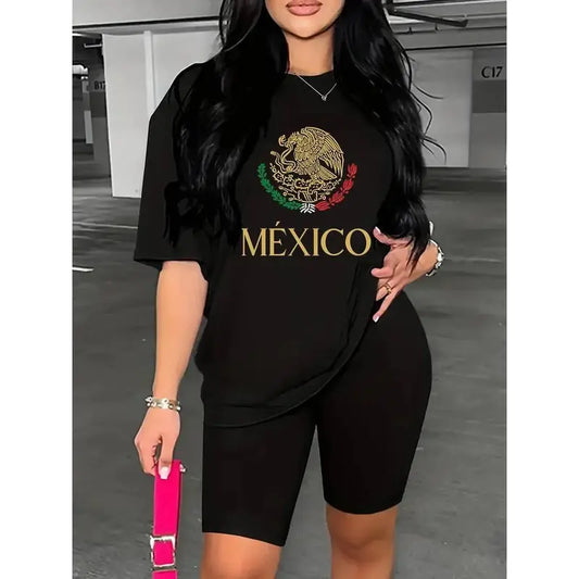 Men's 100% Cotton Short Sleeve Tshirt - America Cup Mexico Printed, Stretchy Breathable Durable Fabric, Tailored Cut Soft Casual Menswear Top for Business Office, All Seasons Clothing