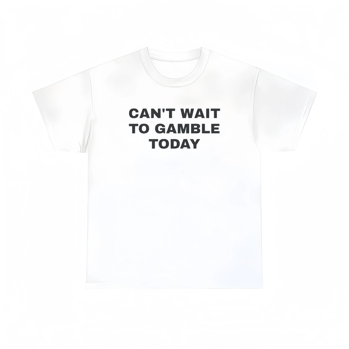 Men's Oversized Heavy Cotton Graphic Tee - Short-Sleeve Print Tops with Funny "Can't Wait To Gamble Today" Design - Casino, Poker - Mens Gifts for Boyfriend - Street Style Summer Outdoor Wear