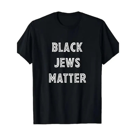 Black Jewish Faith Graphic T-Shirt, "Black Jews Matter" Religious Quote Tee with Passover Hanukkah Theme, Casual Short Sleeve Round Neck Menswear Top Classic Cotton Basic Day