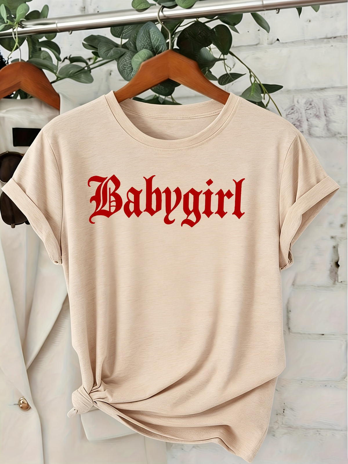 Women's Casual Print Crew Neck T-Shirt Babygirl Say Less City Streets Vibe Casual Daily Wear, Gift Idea for Him/Her, US Local Warehouse, Top Pick for Holidays