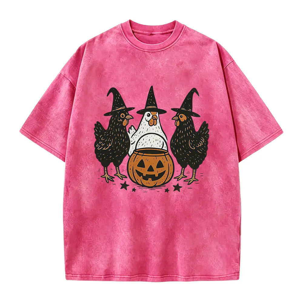 Chicken Witches Funny Halloween Tshirt, Funny Women Halloween Gift, Funny Halloween Tee