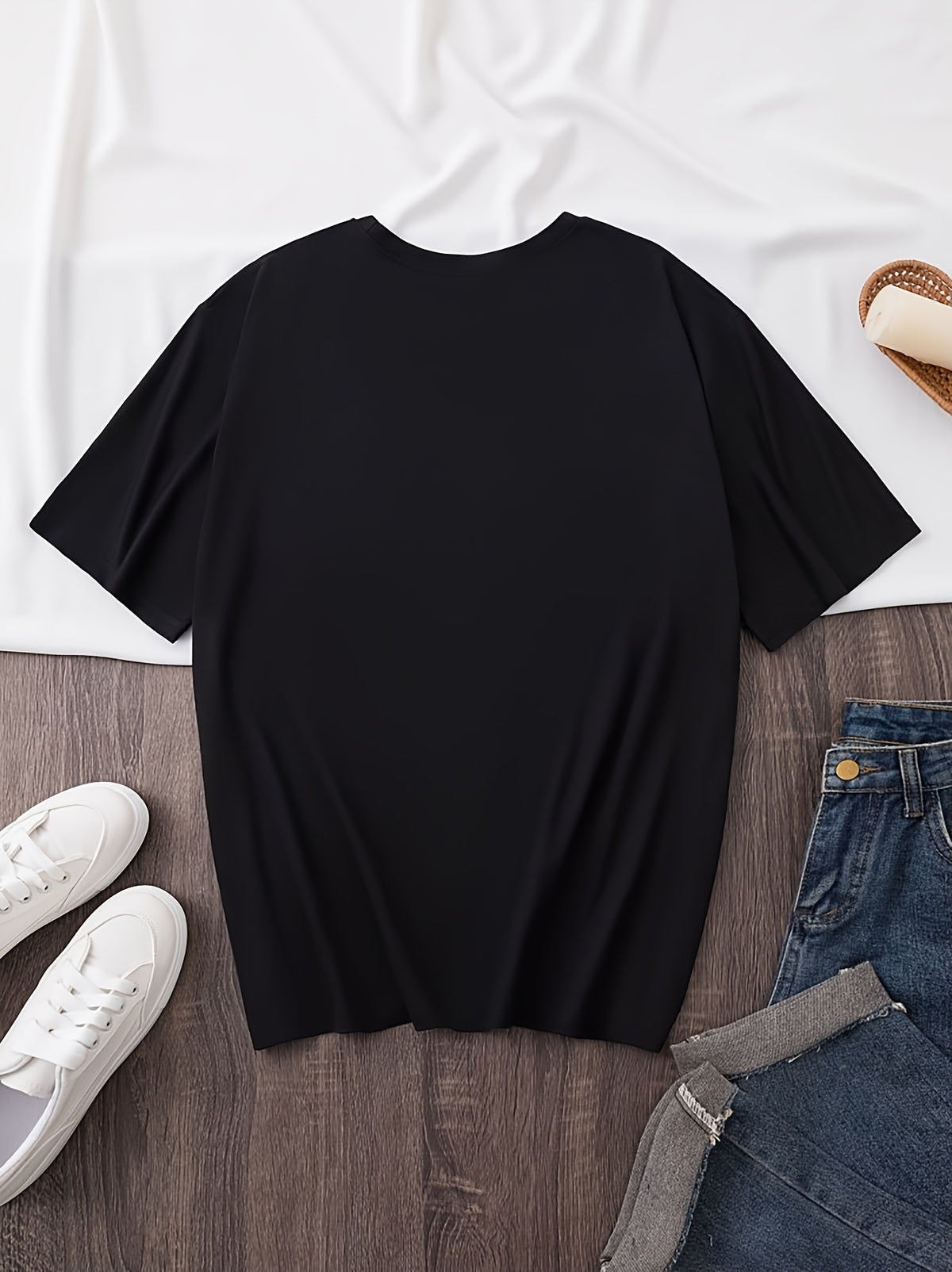 Letter Printed Round Neck T-shirt, Casual Short Sleeved Spring/summer Top, Women's Clothing