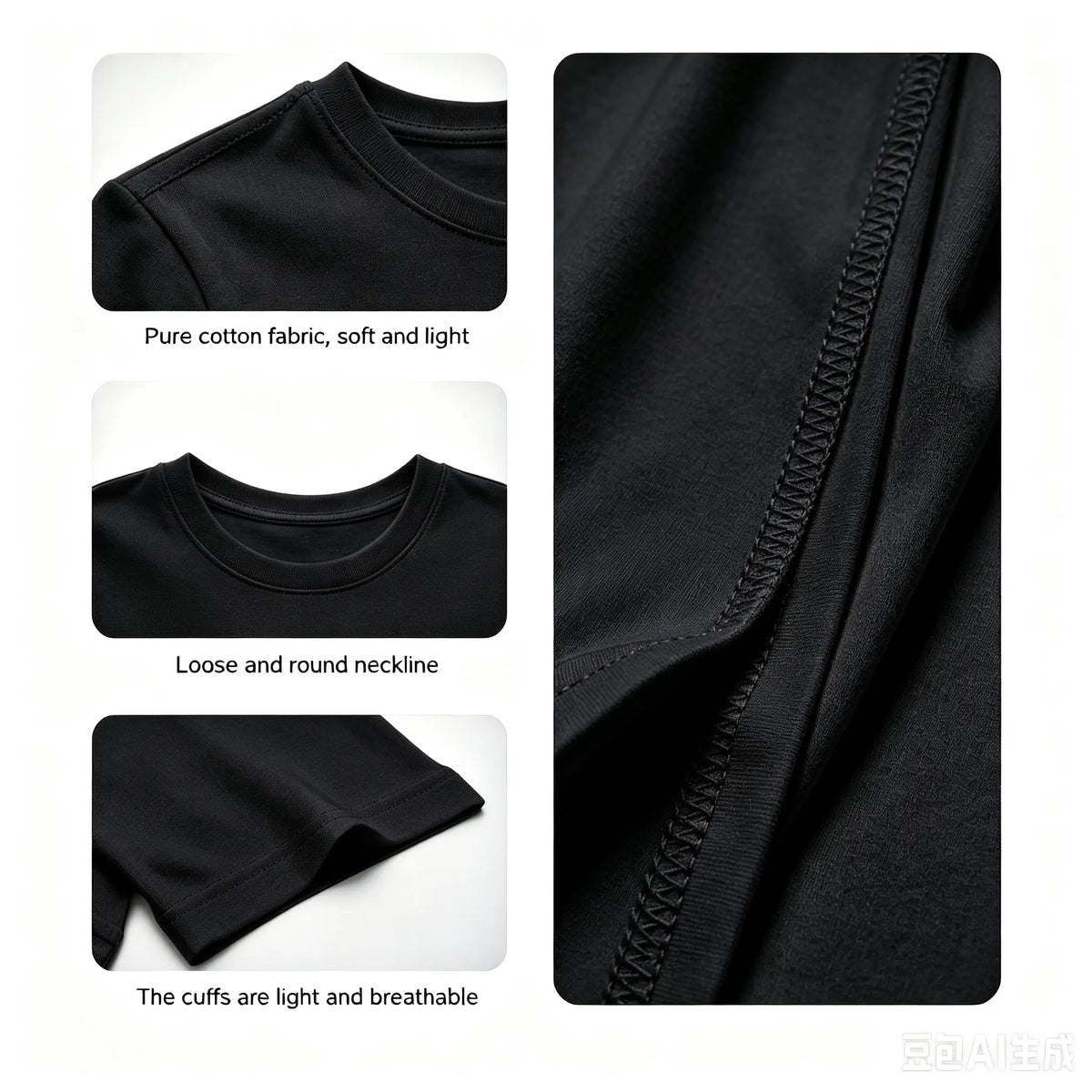 Whimsical Minye 100% Cotton T-Shirt for Women & Men Casual Fabric