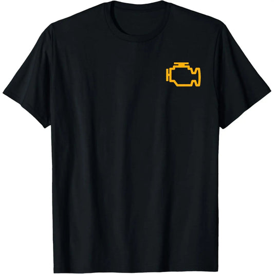Pure Cotton Check Engine Light T-Shirt classic Fabric Menswear,sohochic