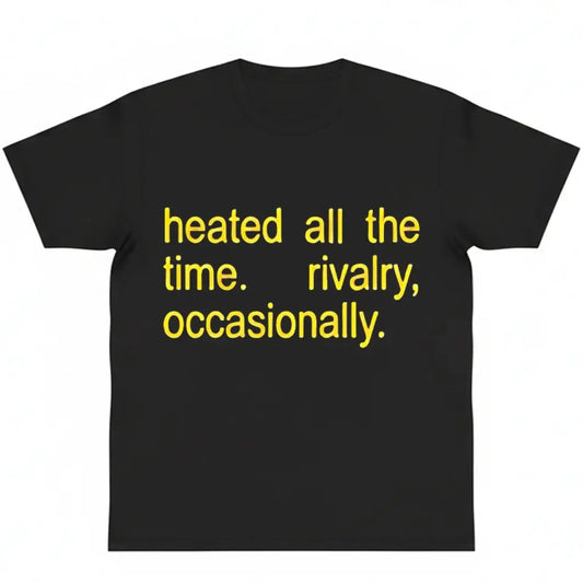 Women's Bohemian Cotton Crew Neck Graphic T-Shirt - 'Heated Rivalry' Print, Short Sleeves, Slim Fit, Breathable, Durable Stitching, Streetwear Ready for Hockey Fans, Pairs with Jeans Shorts Jackets, Graphic Print,sohochic