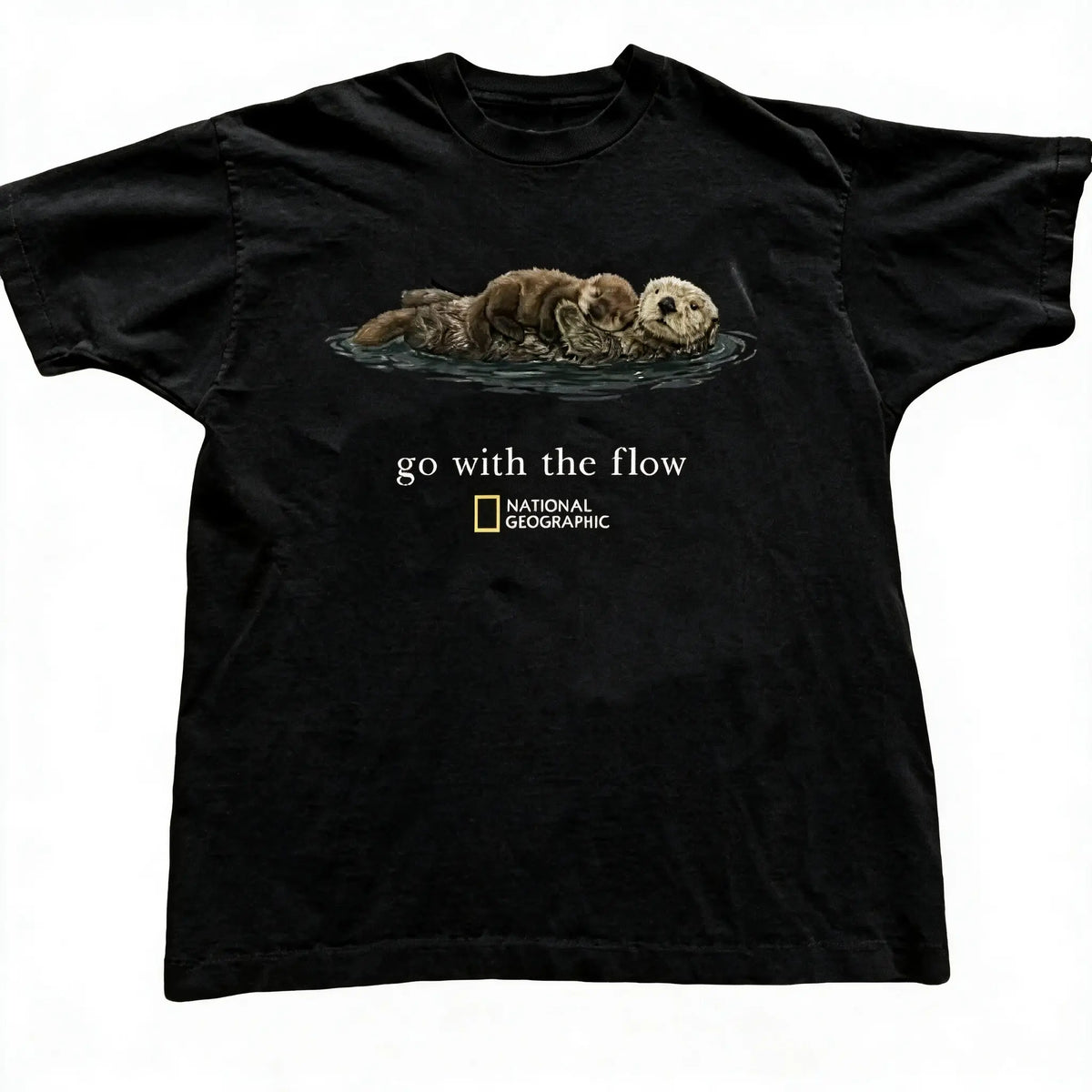 100% Cotton "Go with the Flow" Unisex T-Shirt, Gift, Cute Tops, Tops For Women Boxy Tee
