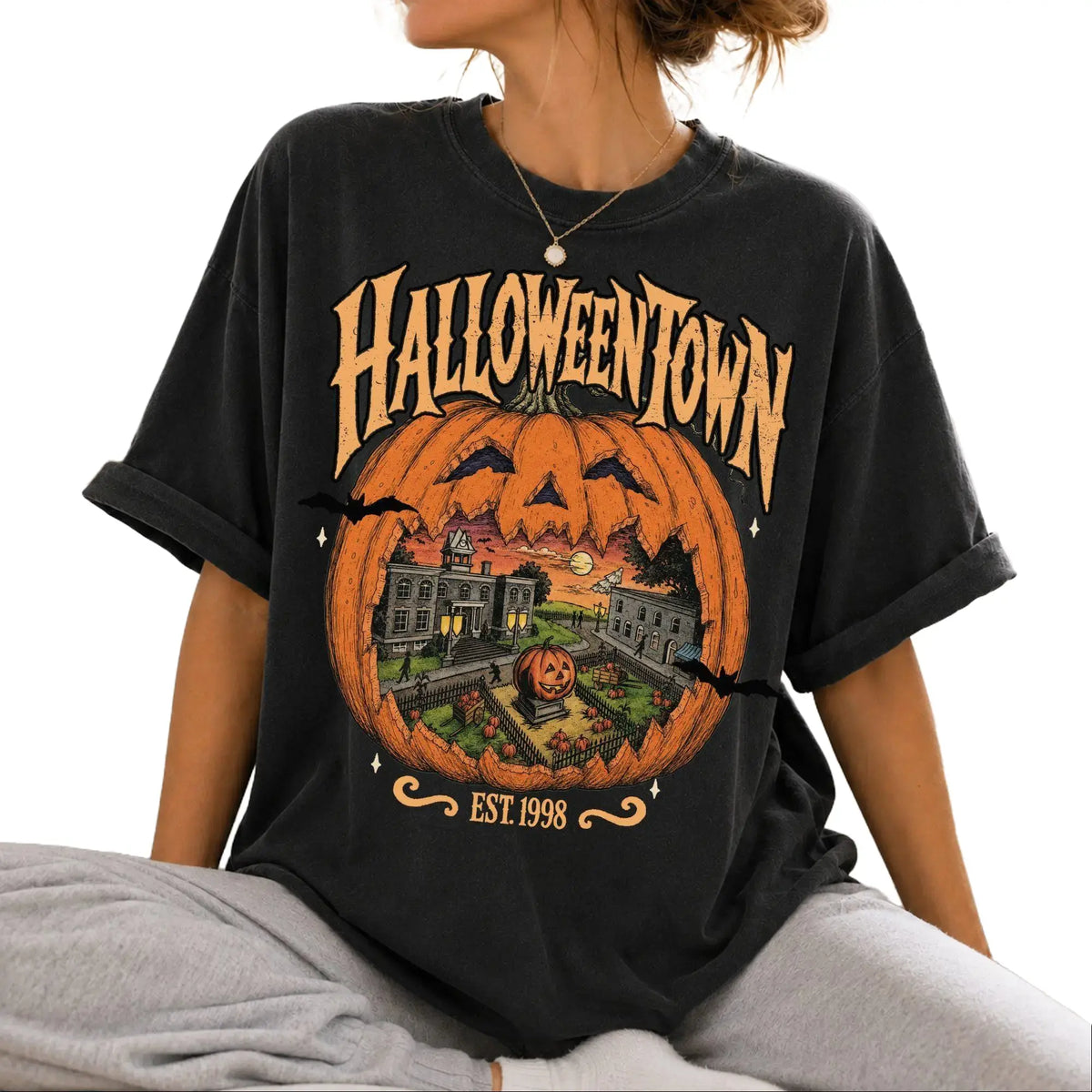 Halloweentown Est 1998 Shirt, Vintage Halloween Town Tee, Retro Pumpkin Shirt, Fall Halloween Shirt, Spooky Season Gift