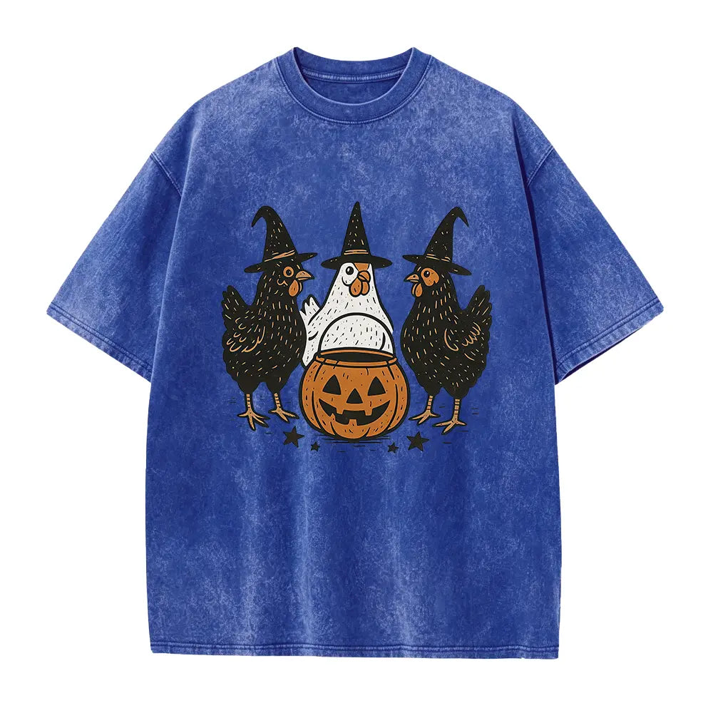 Chicken Witches Funny Halloween Tshirt, Funny Women Halloween Gift, Funny Halloween Tee