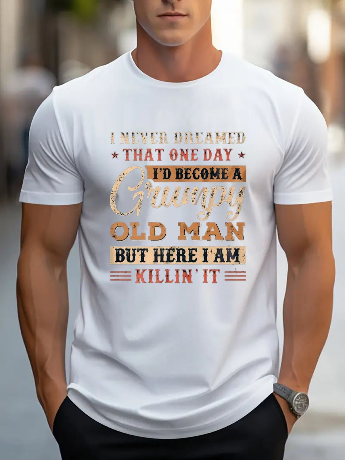Men Casual Short Sleeve Tee 1 Pcs 100% Heavy Cotton - Comfortable Crew Neck, Soft Adorable Tees Tops