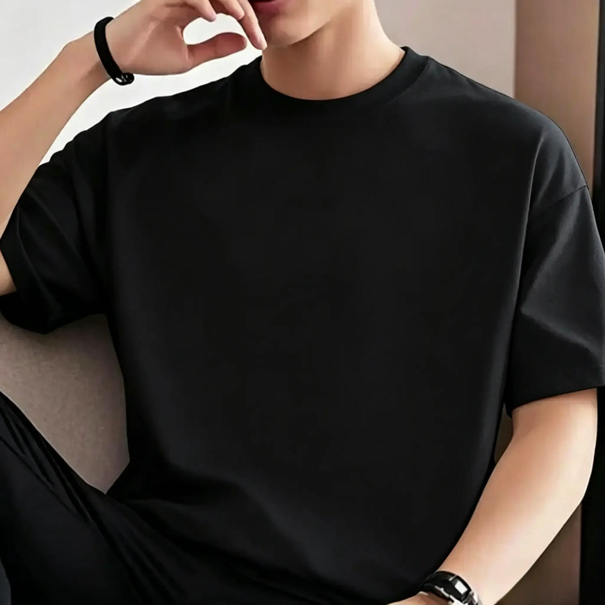 12oz Max Heavyweight Oversized Short Sleeve, 100% Cotton Cropped Tee, Casual Crewneck Tshirt, Mens Graphic Tees, MeJend Boxy tee